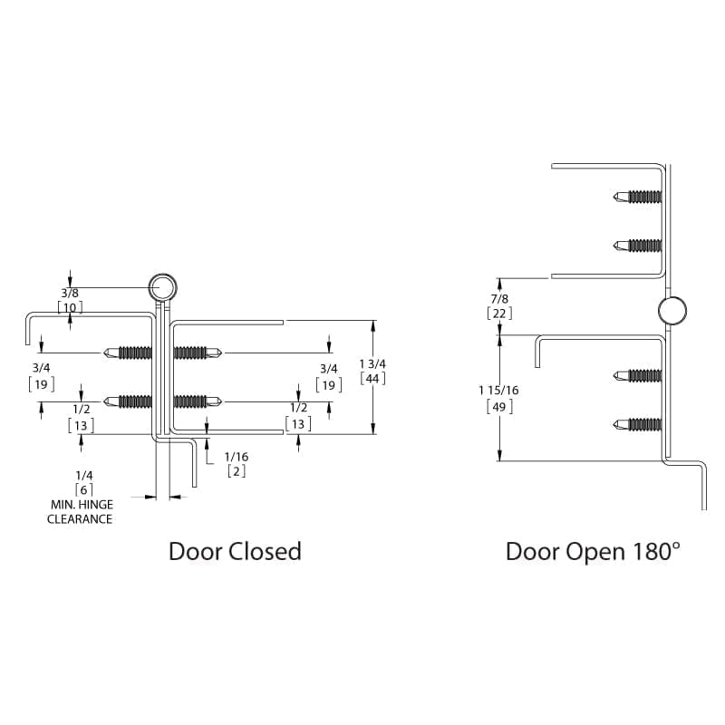 Markar FM300 Edge Mounted Stainless Steel Continuous Hinge