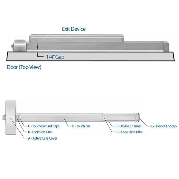 Precision 2108V4908A Apex Rim Exit Device with Lever