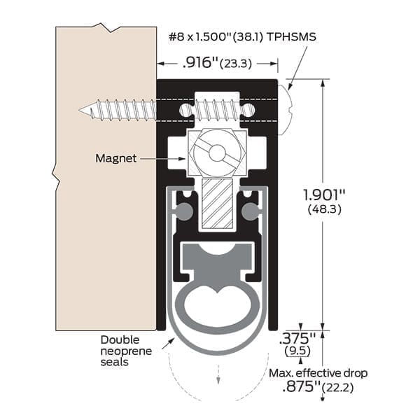 Zero 367AA HeavyDuty Surface Mounted Automatic Door Bottom